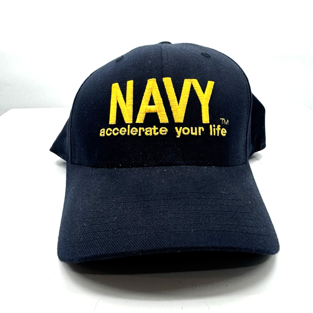 Navy Accelerate Your Life Slogan Recruiter's Hat Flexfit One Size Fits Most Base